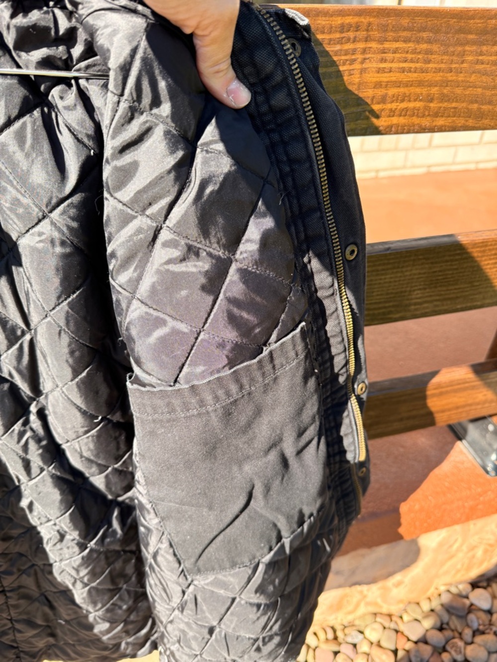 Dickies Black Canvas Work Jacket with Brown Corduroy Collar - Picture 5 of 15